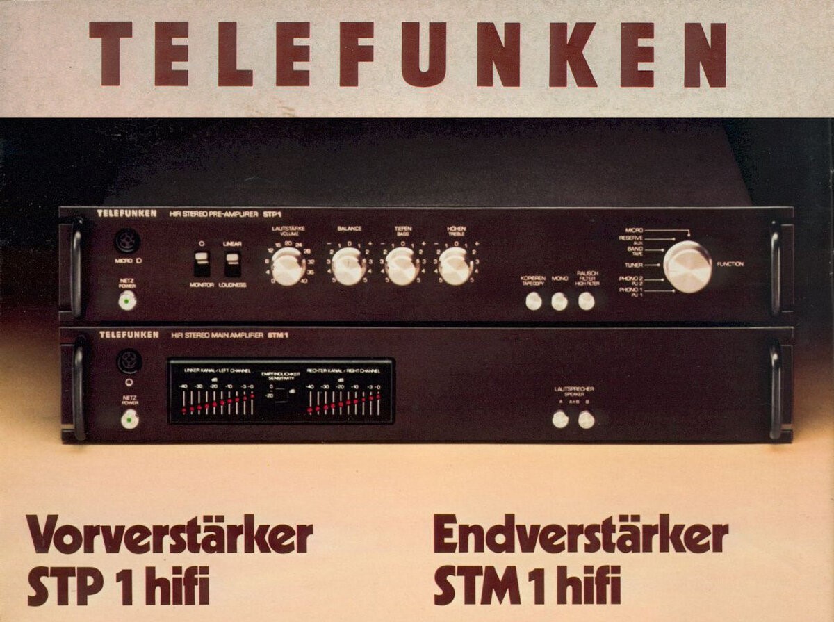 Telefunken STP1 & Telefunken STM1 усилители из Германии 1979-ого